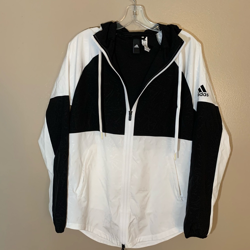 Black and White ADIDAS Windbreaker Jacket
